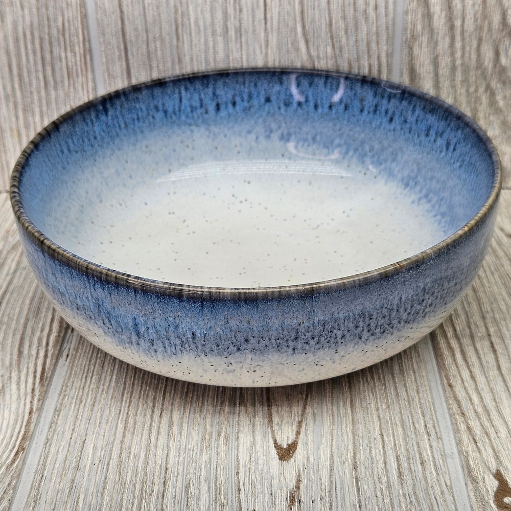 Baum Marina Blue Speckled Reactive Glaze Stoneware Cereal Soup Bowl